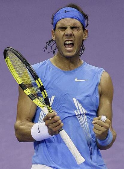 Rafael Nadal celebra su victoria en el Master de Madrid