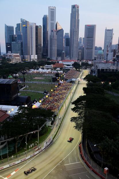 Vista del circuito urbano de Singapur.