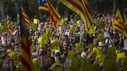 Concentración frente al Tribunal Superior de Justicia de Cataluña para protestar contra los arrestos de esta semana.