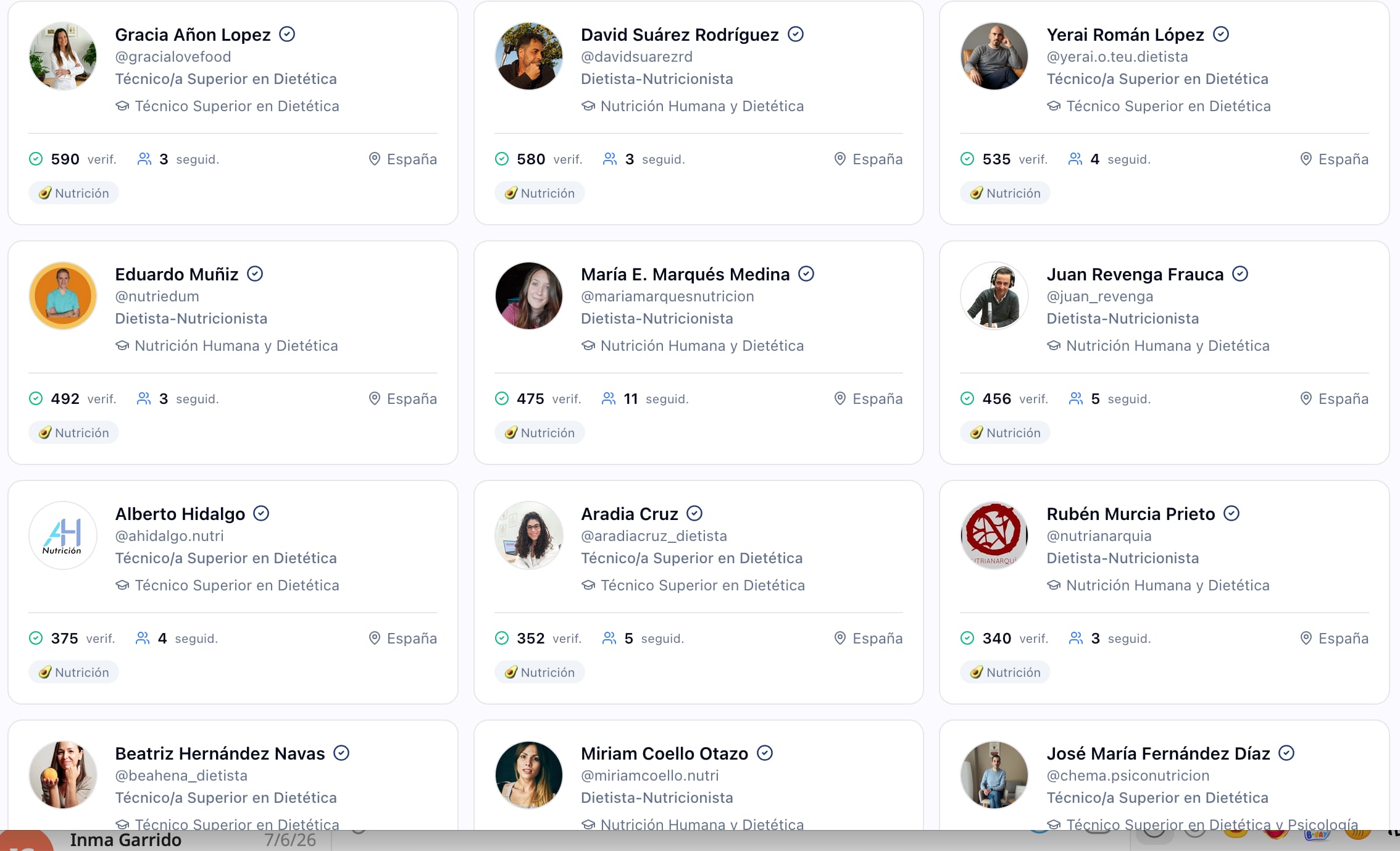 Una pequeña muestra del panel de profesionales que colabora con AGORA