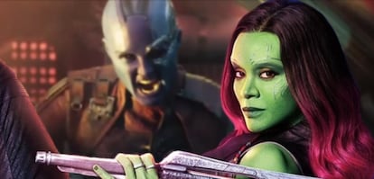 Gamora no solo tiene superpoderes, es la última de su especie y, en la próxima película de Marvel, 'Los Vengadores: Infinity War', parece que junto a Iron Man y los demás tendrá que enfrentarse a su propio padre adoptivo. Zoe Saldana volverá a interpretarla.