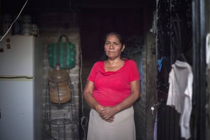 Zenaida Candía Espinobarros, en la cocina de su casa de Iguala, Guerrero.