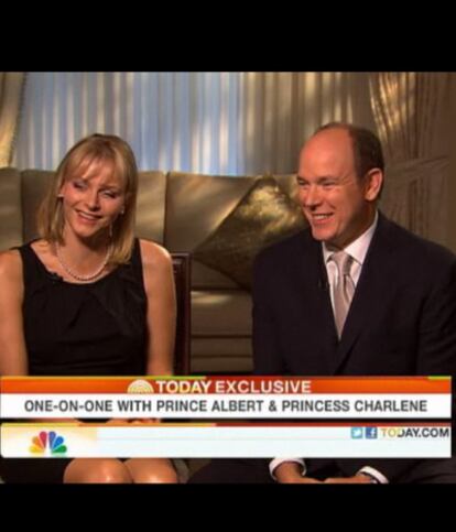 Los príncipes de Mónaco durante la entrevista de la cadena estadounidense NBC