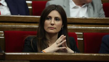 La candidatada de Cs a la presidencia de la Generalitat, Lorena Roldás, en el Parlament.