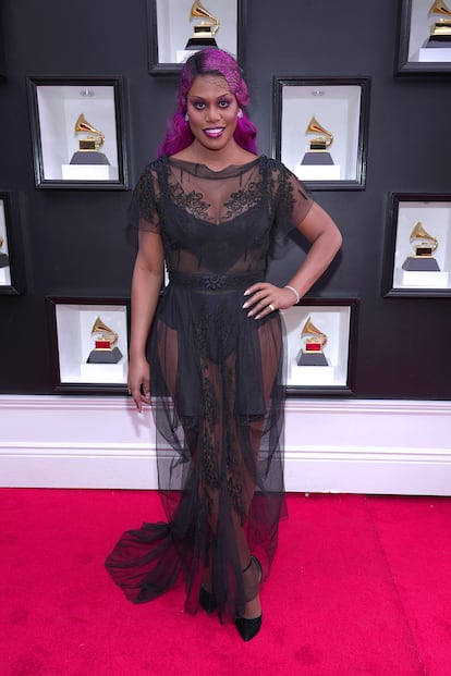 La actriz Laverne Cox con un vestido de archivo de John Galliano.