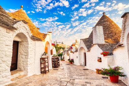 Los típicos 'trulli' del pueblo de Alberobello, en la región de Apulia.