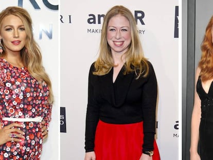 Blake Lively, Chelsea Clinton y Jessica Chastain.