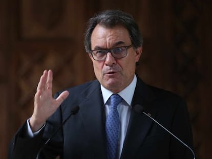 El president Artur Mas durant la compareixença.
