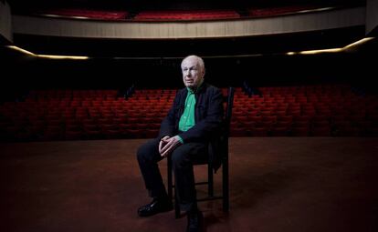 El director teatral Peter Brook, en los teatros del Canal de Madrid, en 2016.