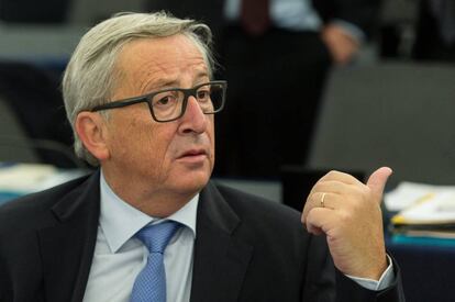 El presidente de la Comisión Europea, Jean-Claude Juncker, este martes en el Parlamento Europeo en Estrasburgo. EFE/ Patrick Seeger