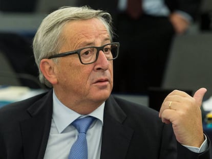 El presidente de la Comisión Europea, Jean-Claude Juncker, este martes en el Parlamento Europeo en Estrasburgo. EFE/ Patrick Seeger