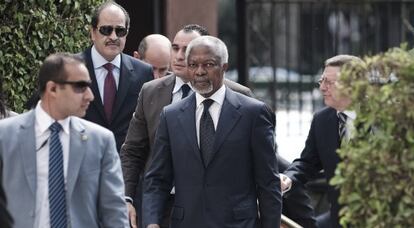 Kofi Annan, el jueves en El Cairo.