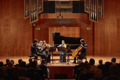 Un concierto, en la primavera de 2019, en el Auditorio Sony de la escuela superior Reina Sofía, fundada por Paloma O'shea.