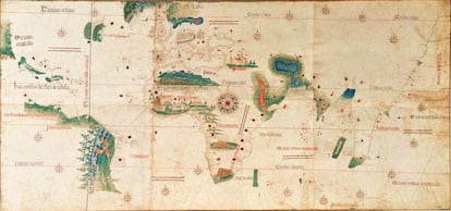 Planisferio realizado por Alberto Cantino en 1502.