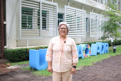 Sally Sakulku en la sede de los organismos de la ONU en Laos.