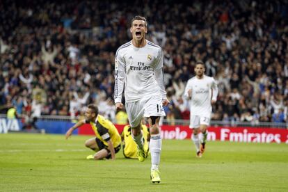 Bale celebra el primer tanto del partido.