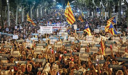 Manifestaci&oacute; per l&#039;alliberament dels Jordis. 