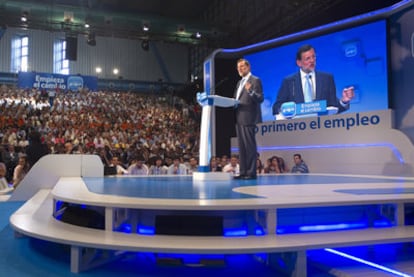 Mariano Rajoy, ayer en la clausura de la convención nacional del Partido Popular en Málaga.