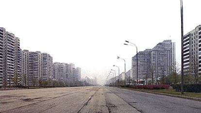 Una calle de Pyongyang, en Corea del Norte