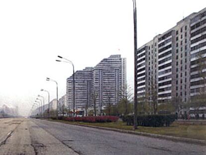 Una calle de Pyongyang, en Corea del Norte