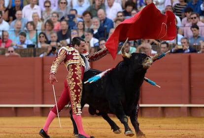 El torero José María Manzanares, en la Maestranza, en Sevilla.