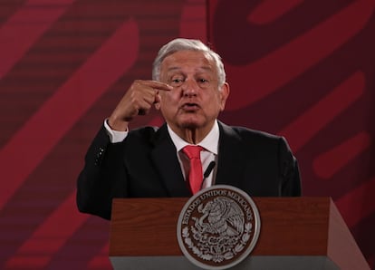 AMLO El presidente de México, Andrés Manuel López Obrador, durante su conferencia de prensa matutina del 27 de julio de 2022.