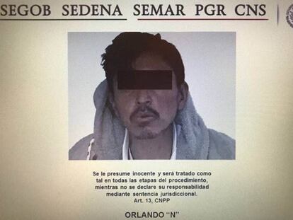 Orlando N., detenido por las autoridades mexicanas.