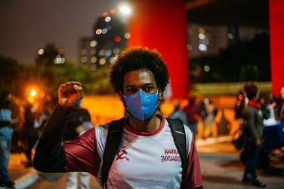 Protesto em São Paulo contra o racismo