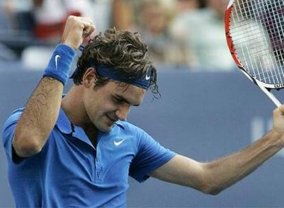 Roger Federer celebra su triunfo