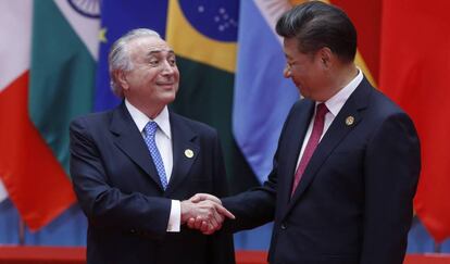 Michel Temer e Xi Jinping, na reunião do G-20