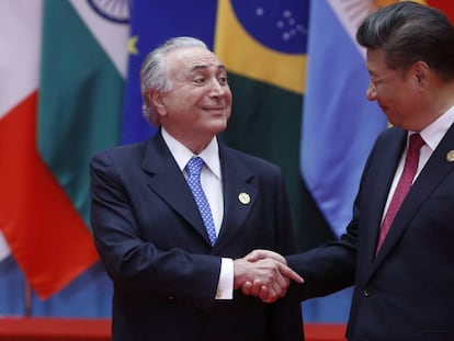 Michel Temer e Xi Jinping, na reunião do G-20