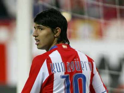 Agüero, en un partido de Liga con el Atlético.