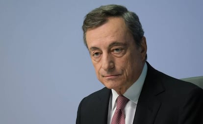 Mario Draghi, presidente del Banco Central Europeo, durante una rueda de prensa en la ciudad alemana de Main, el 12 de septiembre.
