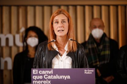 Jéssica Albiach, líder de En Comú Podem, en la noche electoral.  Kike Rincón (Europa Press)