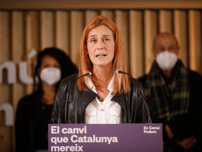 Jéssica Albiach, líder de En Comú Podem, en la noche electoral.  Kike Rincón (Europa Press)