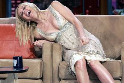 Sharon Stone, durante su entrevista en el programa televisivo de Jay Leno.