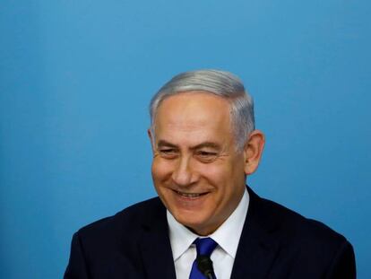 El primer ministro israelí, Benjamín Netanyahu, este lunes en Jerusalén.
