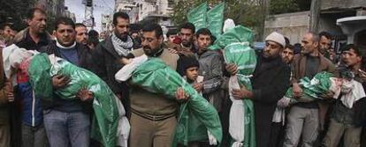 Palestinos asesinados en Gaza.