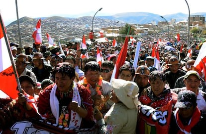 L&iacute;deres del Comit&eacute; C&iacute;vico de Potos&iacute; este viernes.