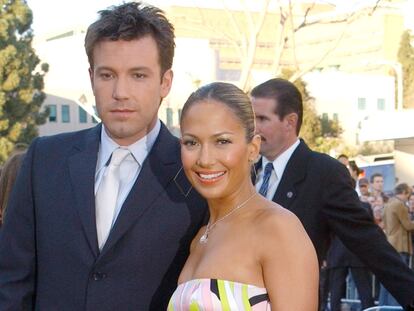 Jennifer Lopez y Ben Affleck en el estreno de 'Daredevil' en febrero de 2003.