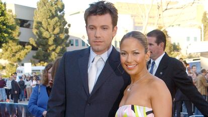 Jennifer Lopez y Ben Affleck en el estreno de 'Daredevil' en febrero de 2003.