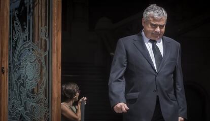 El empresario Fidel Pallerols saliendo de la Audiencia de Barcelona.