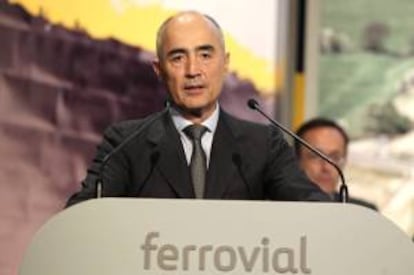 Intervención del presidente de Ferrovial, Rafael del Pino, en una Junta General Ordinaria de Accionistas. EFE/Archivo