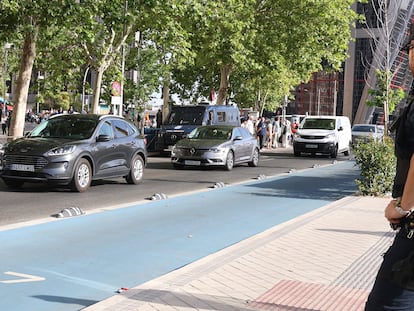 El vehículo de Begoña Gómez llega este viernes a los juzgados de Plaza de Castilla.