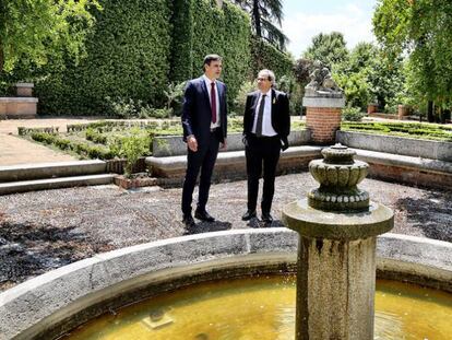 Pedro Sánchez i Quim Torra, a la Moncloa, al juliol.