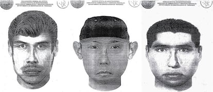 Los tres retratos de los sospechos de los ataques al casino de Monterrey.