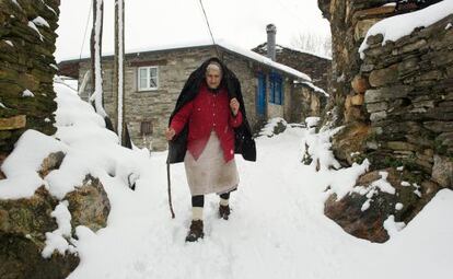 Nevada en la sierra de O Courel, en la provincia de Lugo.