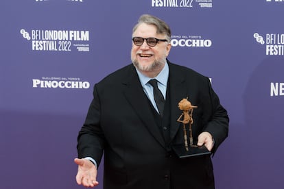 El director Guillermo del Toro durante estreno mundial de 'Pinocho' en Londres, en octubre de 2022. 