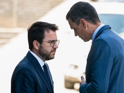 Pere Aragonès y Pedro Sánchez, el pasado viernes en Barcelona.
