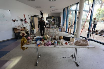 El taller de la escuela del recién inaugurado Centro de Títeres en Alcorcón.